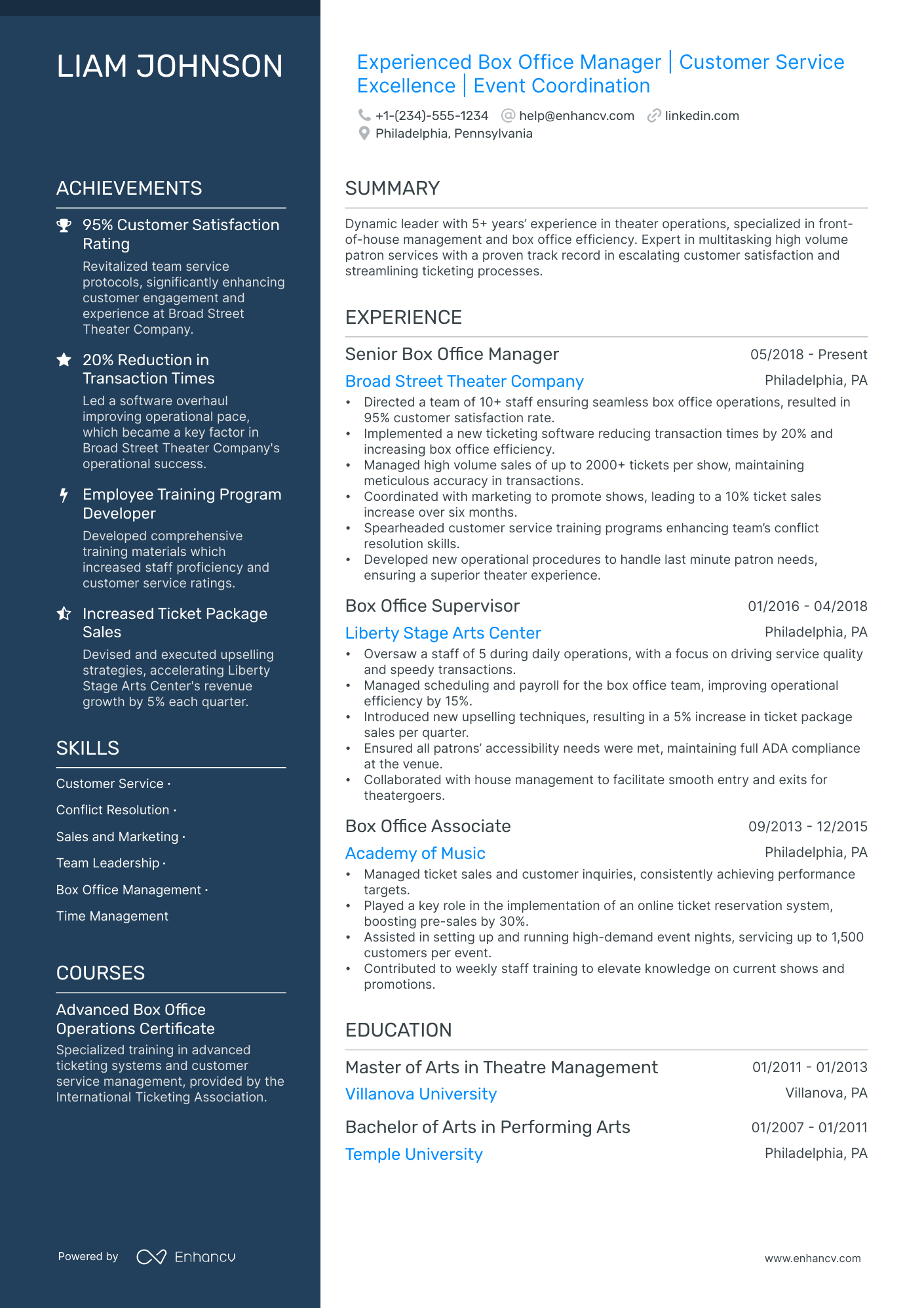 5 Front of House Manager Resume Examples & Guide for 2024