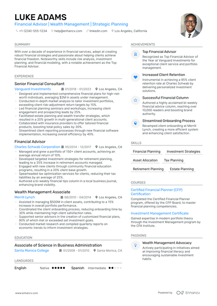 5 Financial Professional Resume Examples & Guide for 2024