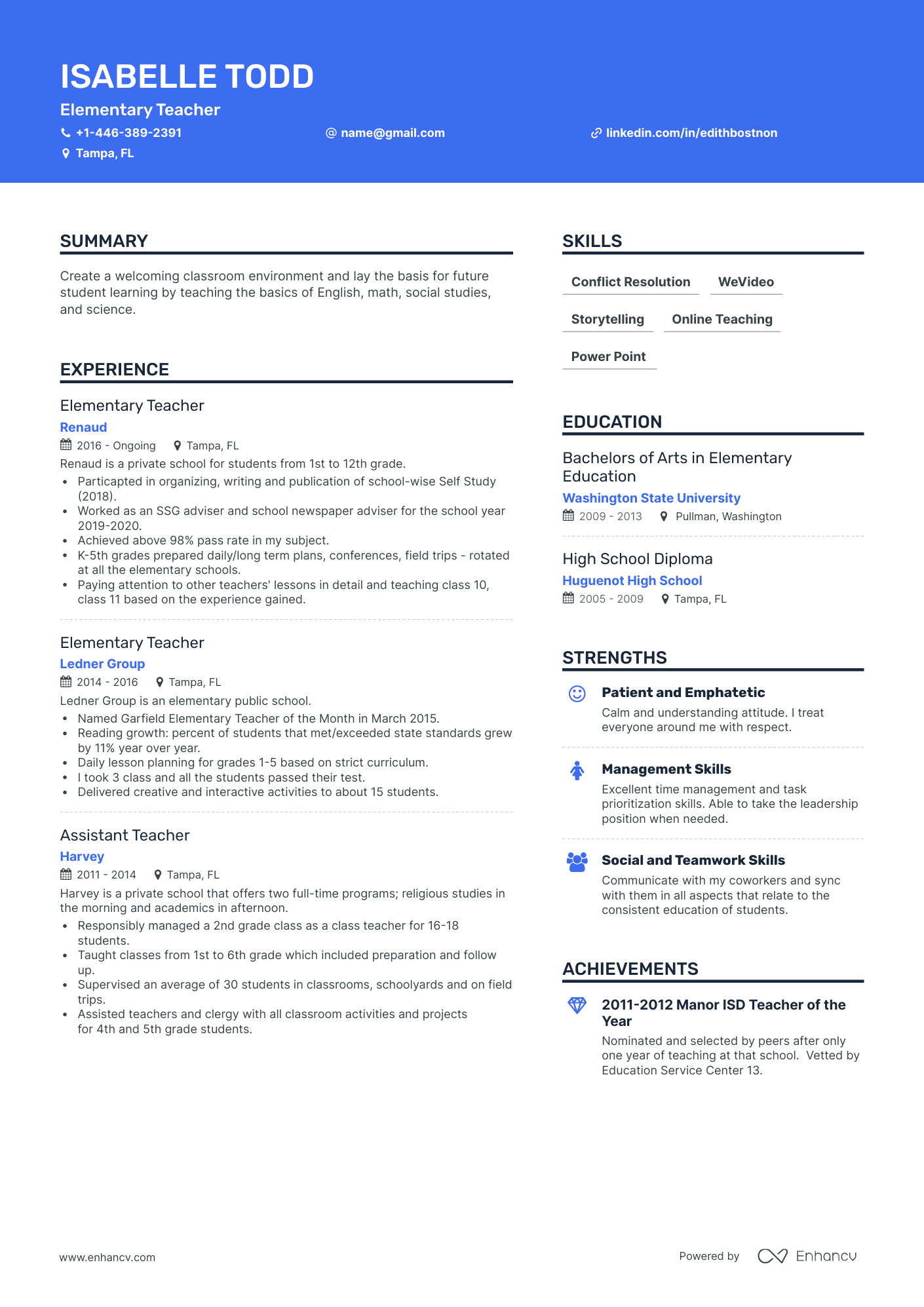 9 Elementary Teacher Resume Examples & Guide for 2023