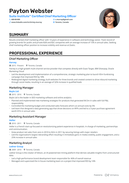 5 Chief Marketing Officer Resume Examples & Guide for 2025