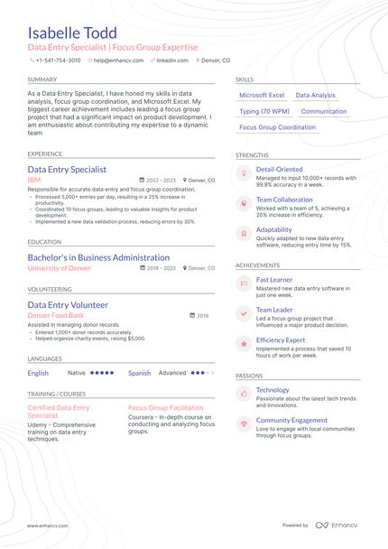 9 Data Entry Resume Examples & Guide for 2023