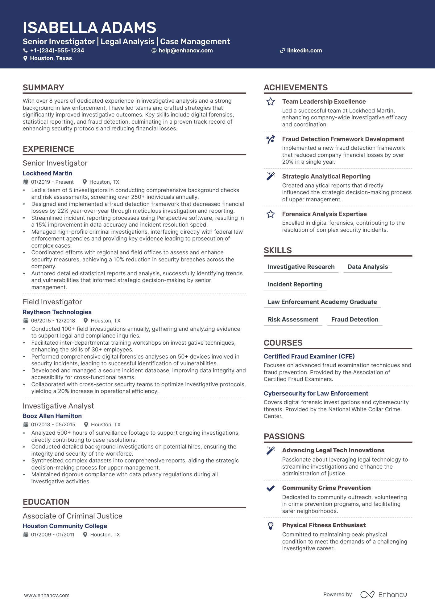 5 Investigator Resume Examples & Guide for 2024