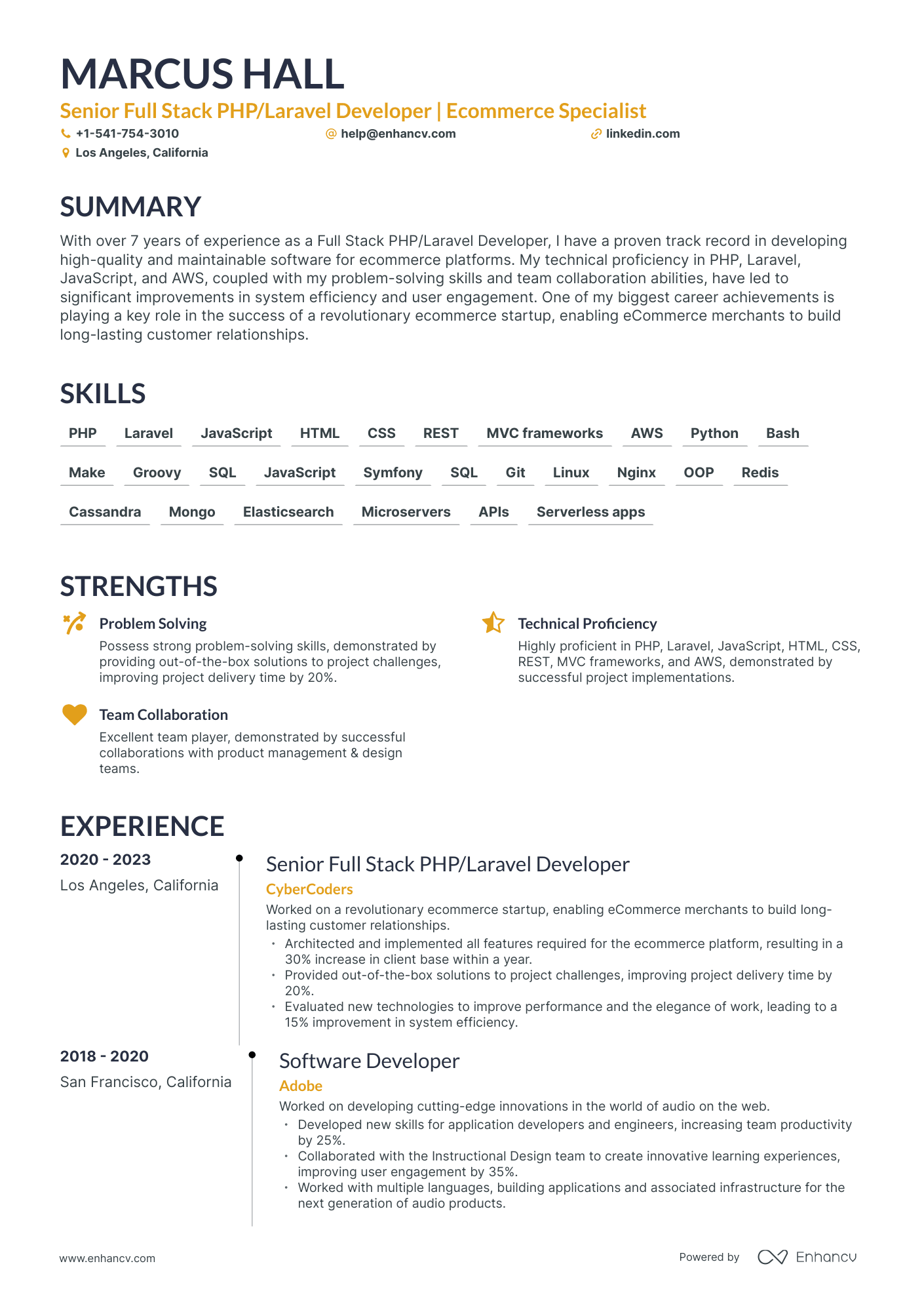 5 PhP Developer Resume Examples & Guide for 2023