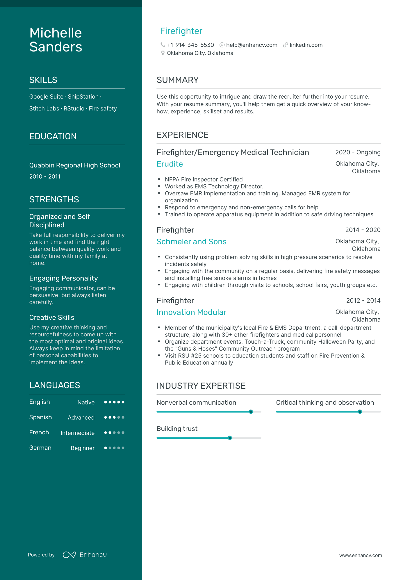 Firefighter Resume Examples & Guide for 2023 (Layout, Skills, Keywords ...