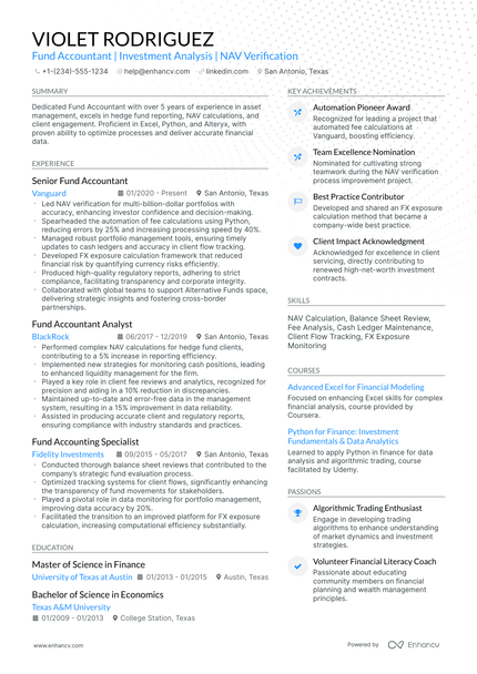 10 Fund Accountant Resume Examples & Guide for 2026