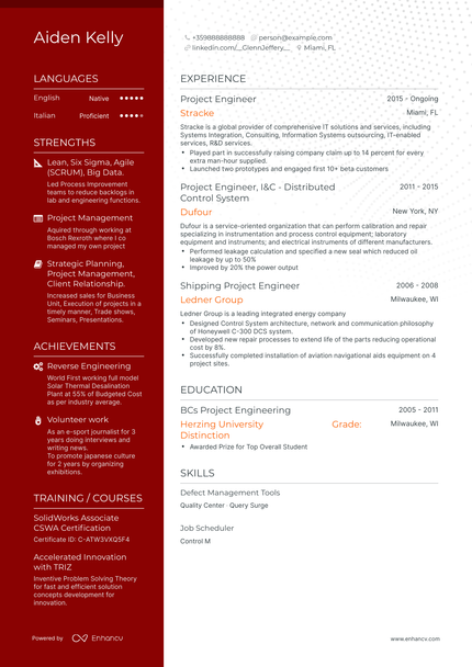 5 Project Engineer Resume Examples & Guide for 2024