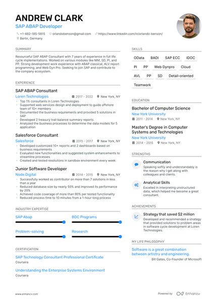 5 SAP Resume Examples & Guide for 2025