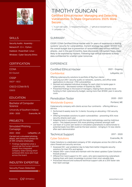 5 Ethical Hacker Resume Examples & Guide for 2024