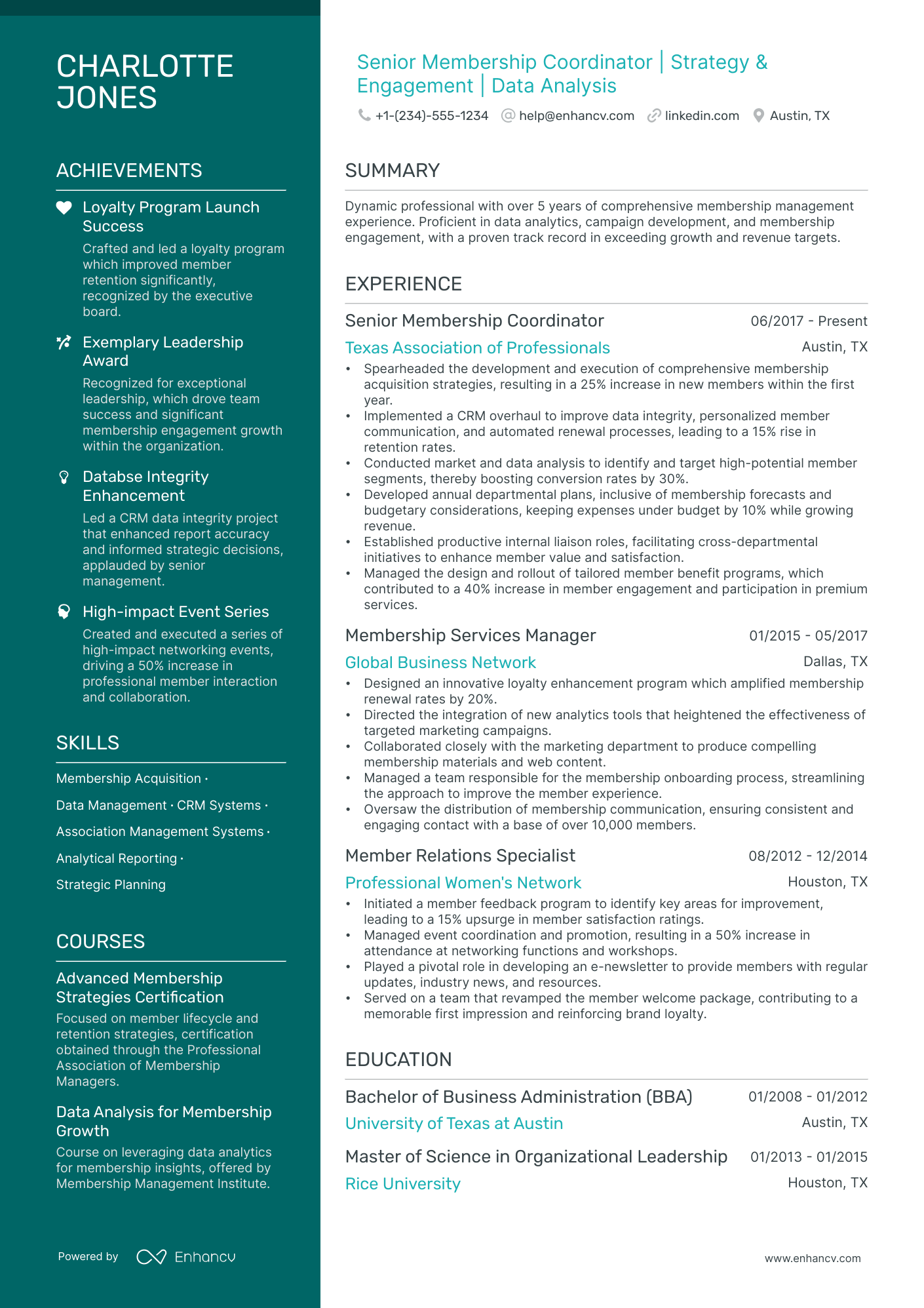 5 Membership Manager Resume Examples & Guide for 2024