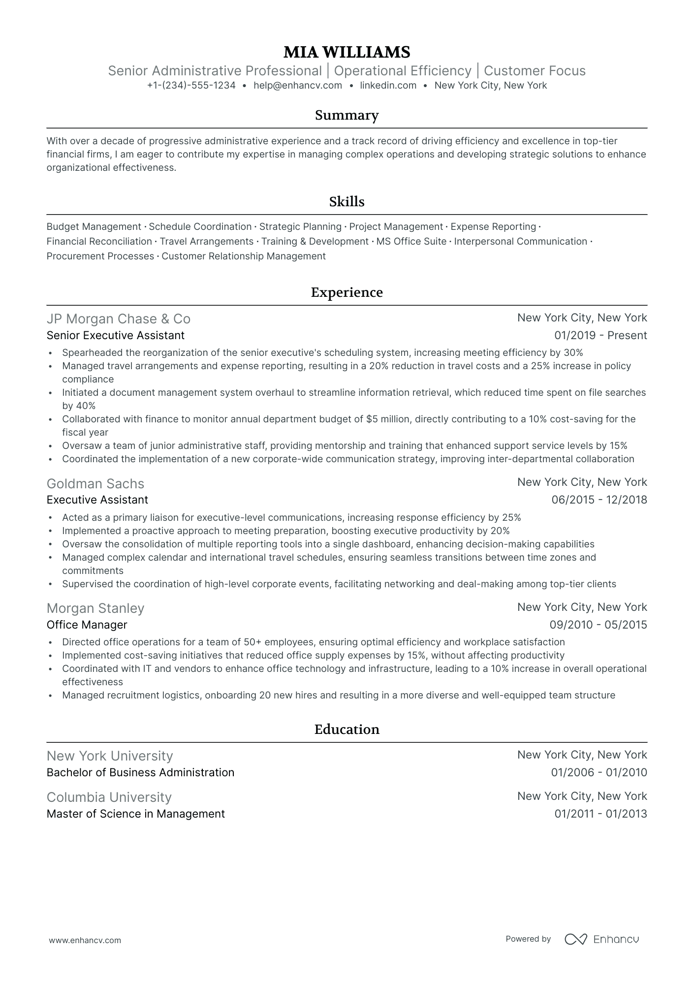 5 Administrative General Manager Resume Examples & Guide for 2024