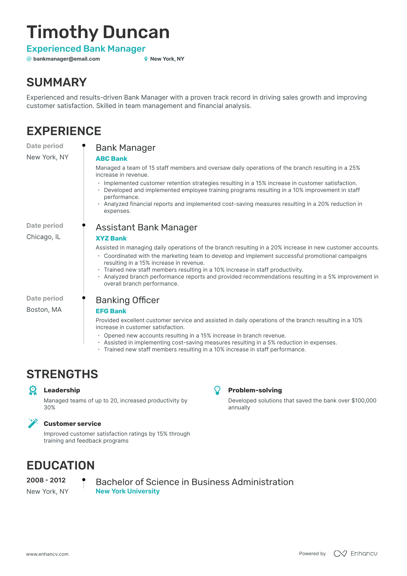 3 Bank Manager Resume Examples & Guide for 2023