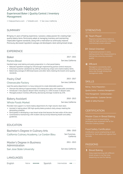 5 Baker Resume Examples & Guide for 2024