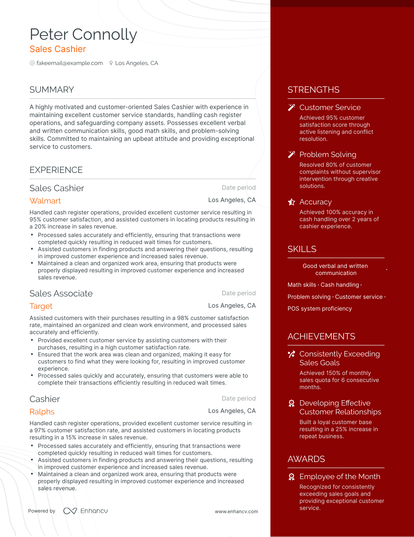 5 Sales Cashier Resume Examples & Guide for 2023