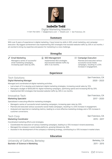 5 Digital Marketing Executive Resume Examples & Guide for 2025