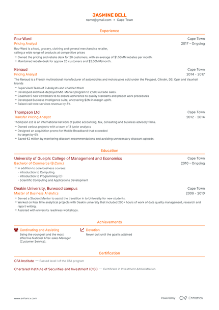 5 Pricing Analyst Resume Examples & Guide for 2023