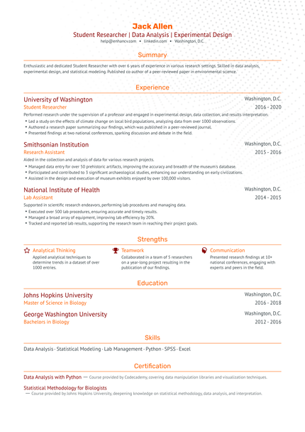 13 Researcher Resume Examples & Guide for 2024