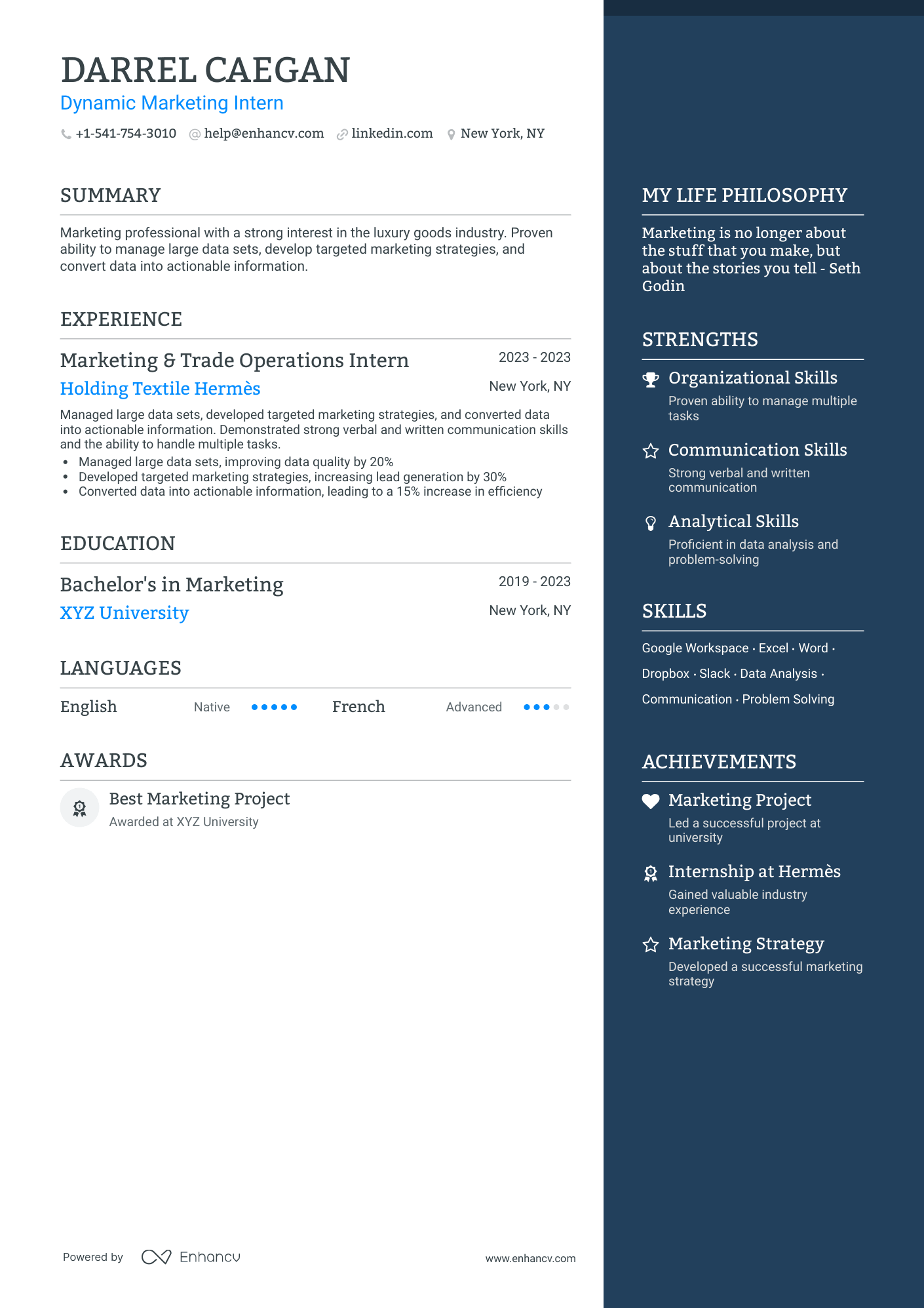 5 Marketing Intern Resume Examples & Guide for 2024