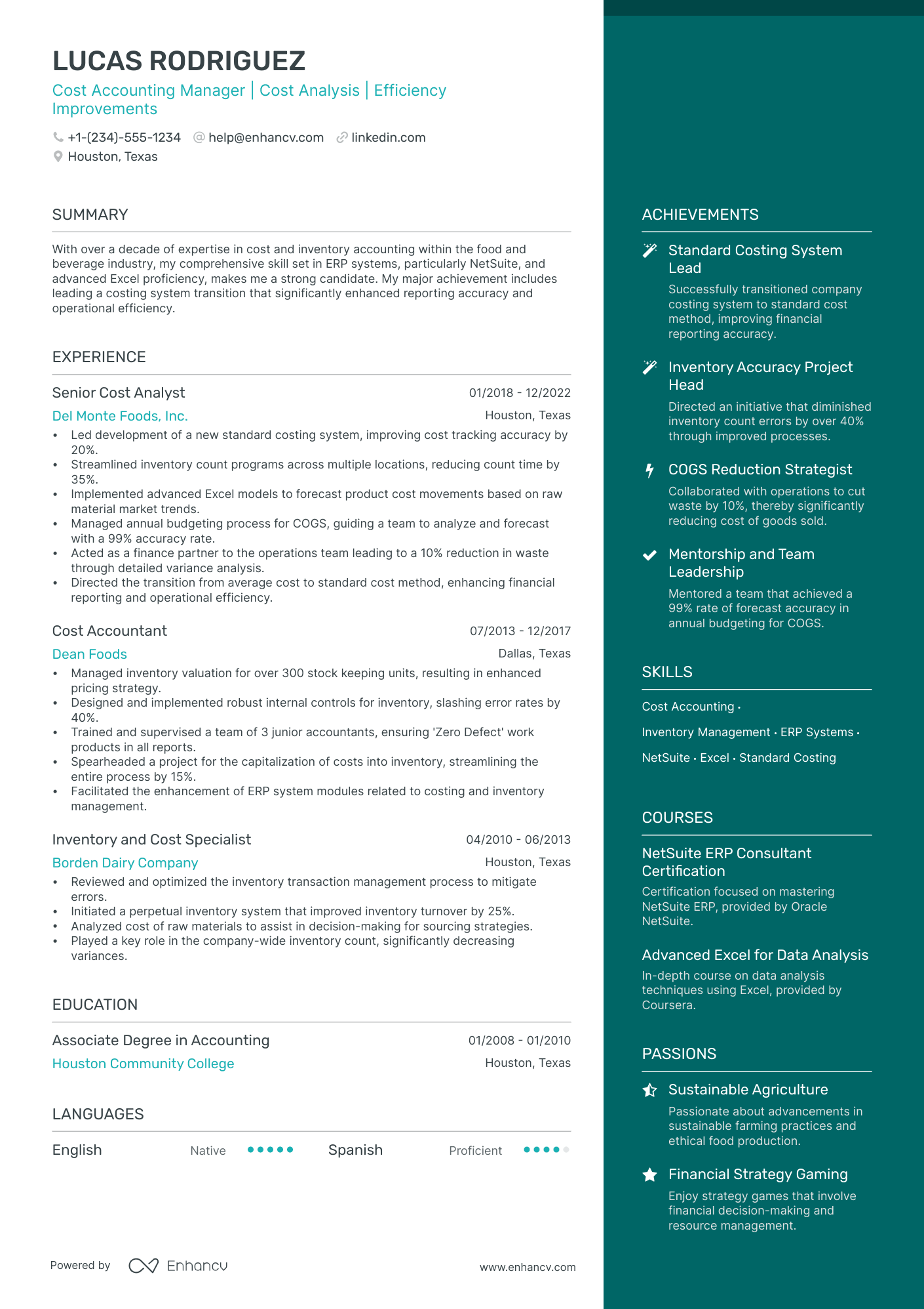 5 Cost Accounting Resume Examples & Guide for 2024