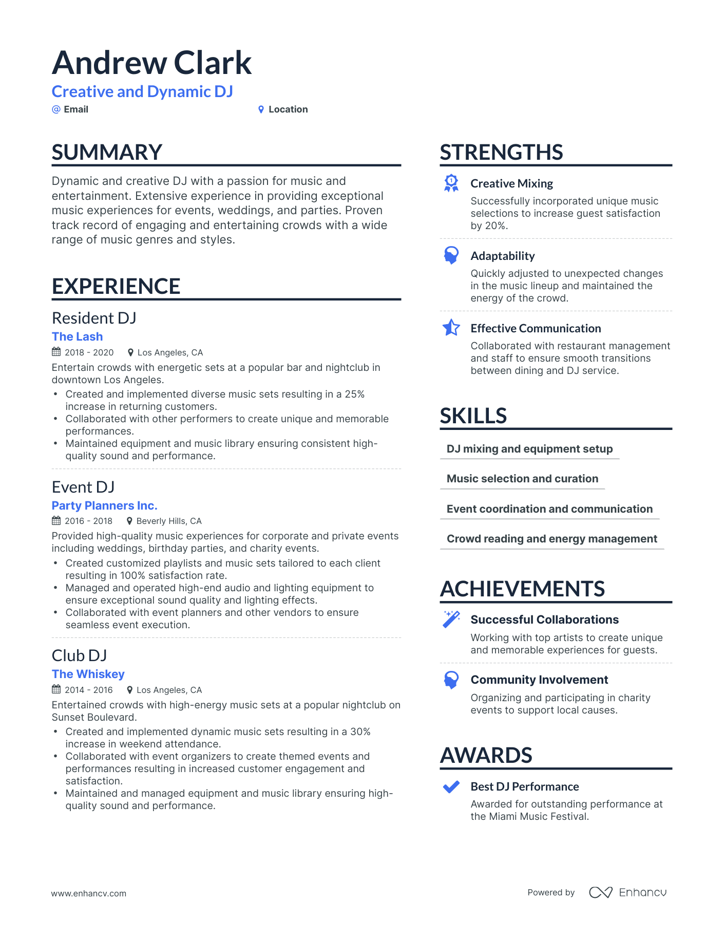 5 DJ Resume Examples & Guide for 2023