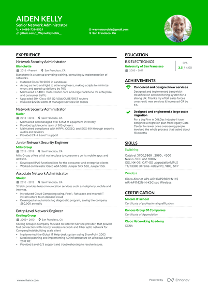 15 Network Engineer Resume Examples & Guide for 2024