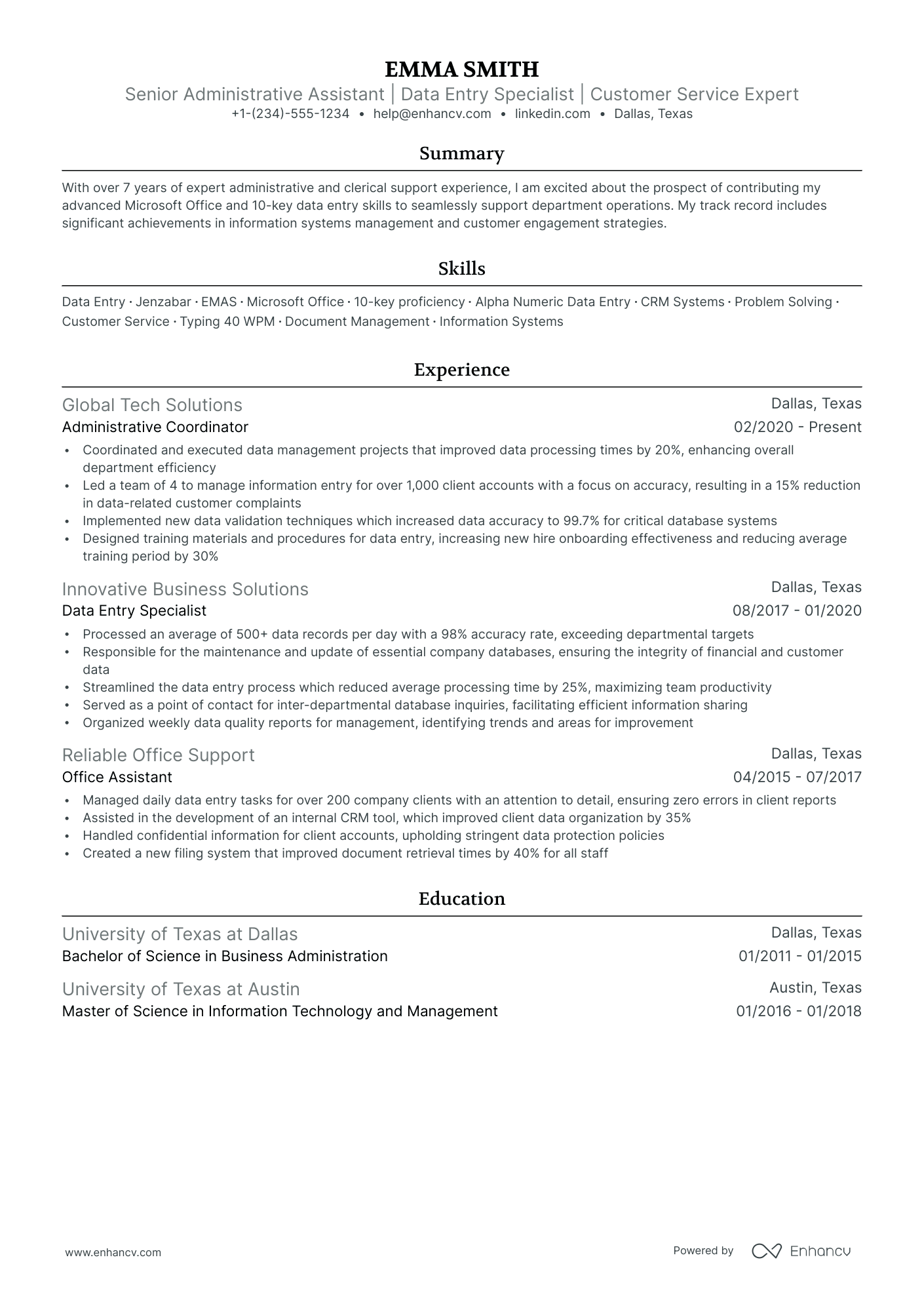 5 Data Entry Clerk Resume Examples & Guide for 2024