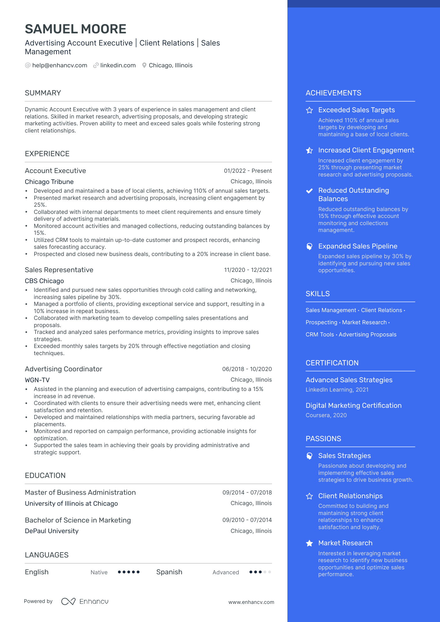 14 Advertising Resume Examples & Guide for 2024