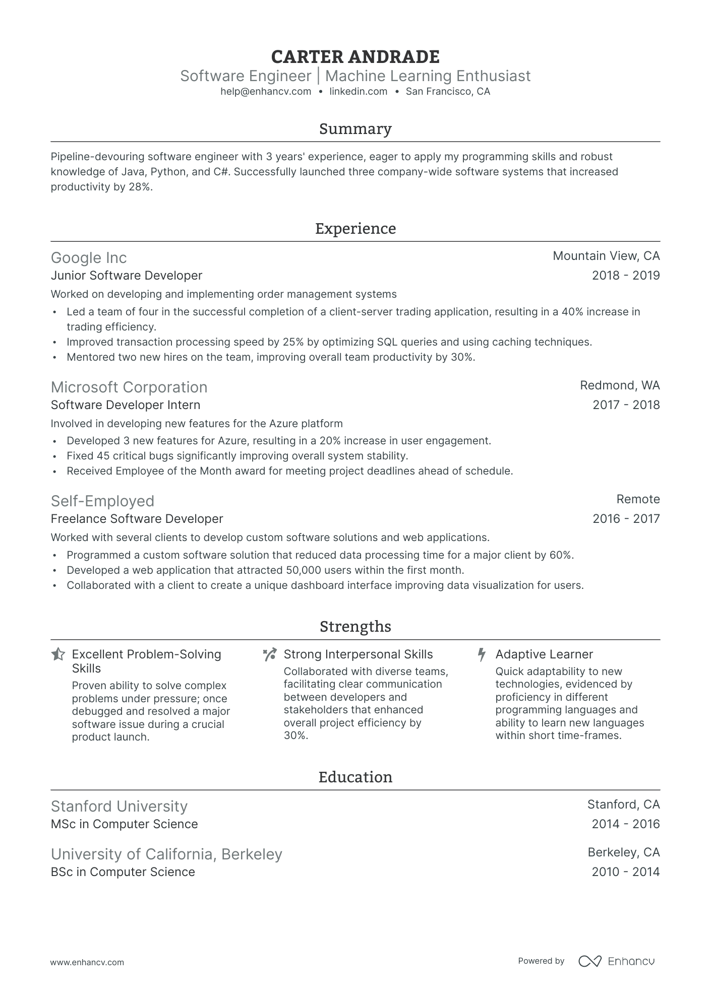 5 Software Engineer New Grad Resume Examples & Guide for 2024