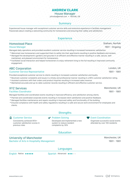 House Manager Resume Examples & Guide for 2023