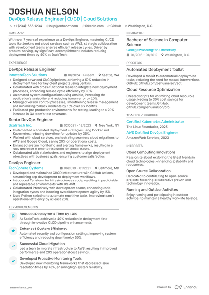 15 DevOps Engineer Resume Examples & Guide for 2026