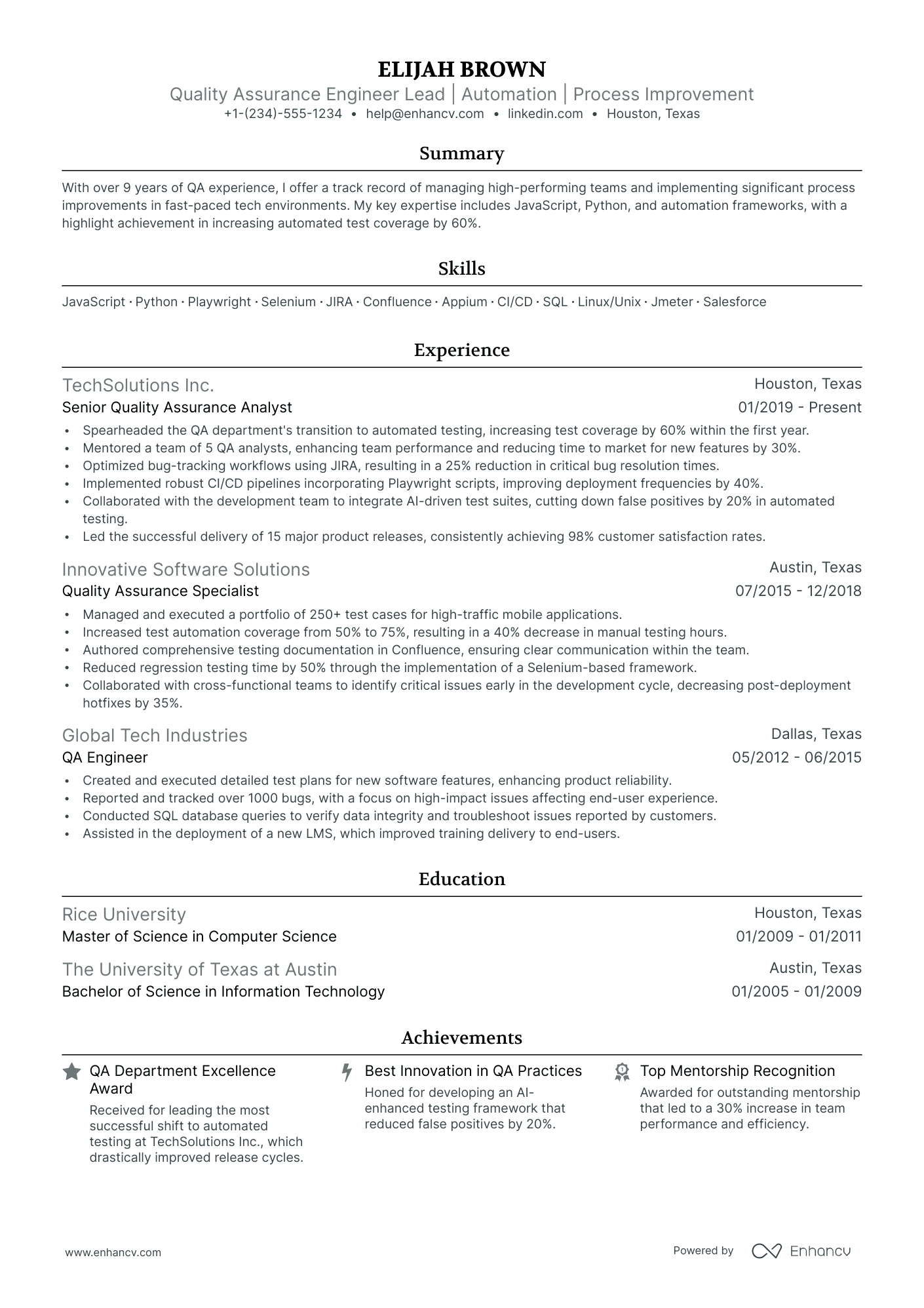 5 Quality Assurance Manager Resume Examples & Guide for 2024