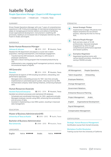 5 People Operations Manager Resume Examples & Guide for 2024