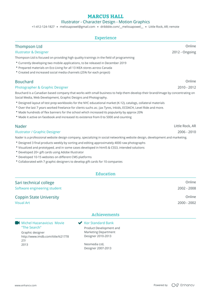 4 Illustrator Resume Examples & Guide For 2024