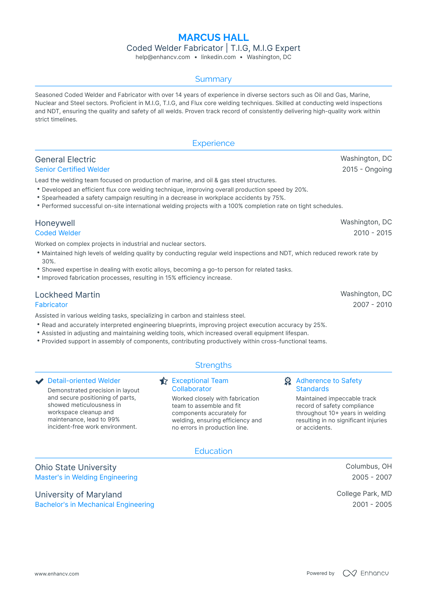 5 Welder Fabricator Resume Examples & Guide for 2024