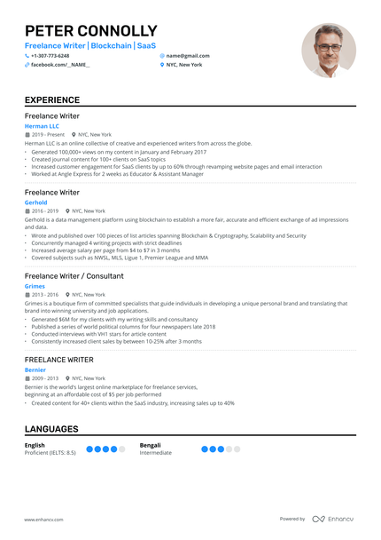 5 Freelance Writer Resume Examples & Guide for 2024