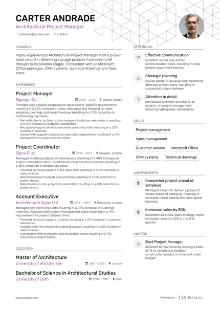 5 Architectural Project Manager Resume Examples & Guide For 2024