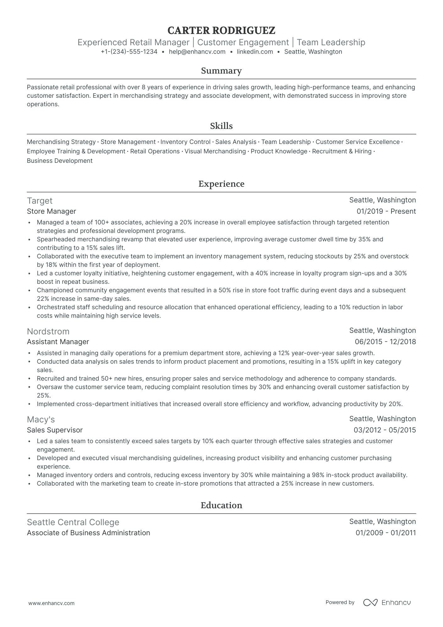 5 Assistant Store Manager Resume Examples & Guide for 2024