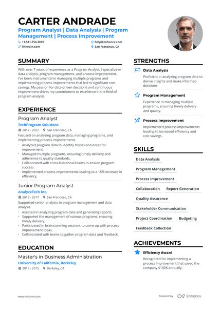 5 Program Analyst Resume Examples & Guide for 2025