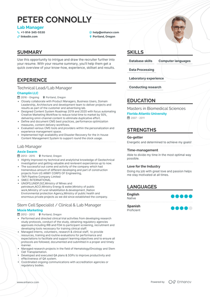 Lab Manager Resume Examples & Guide for 2023 (Layout, Skills, Keywords ...