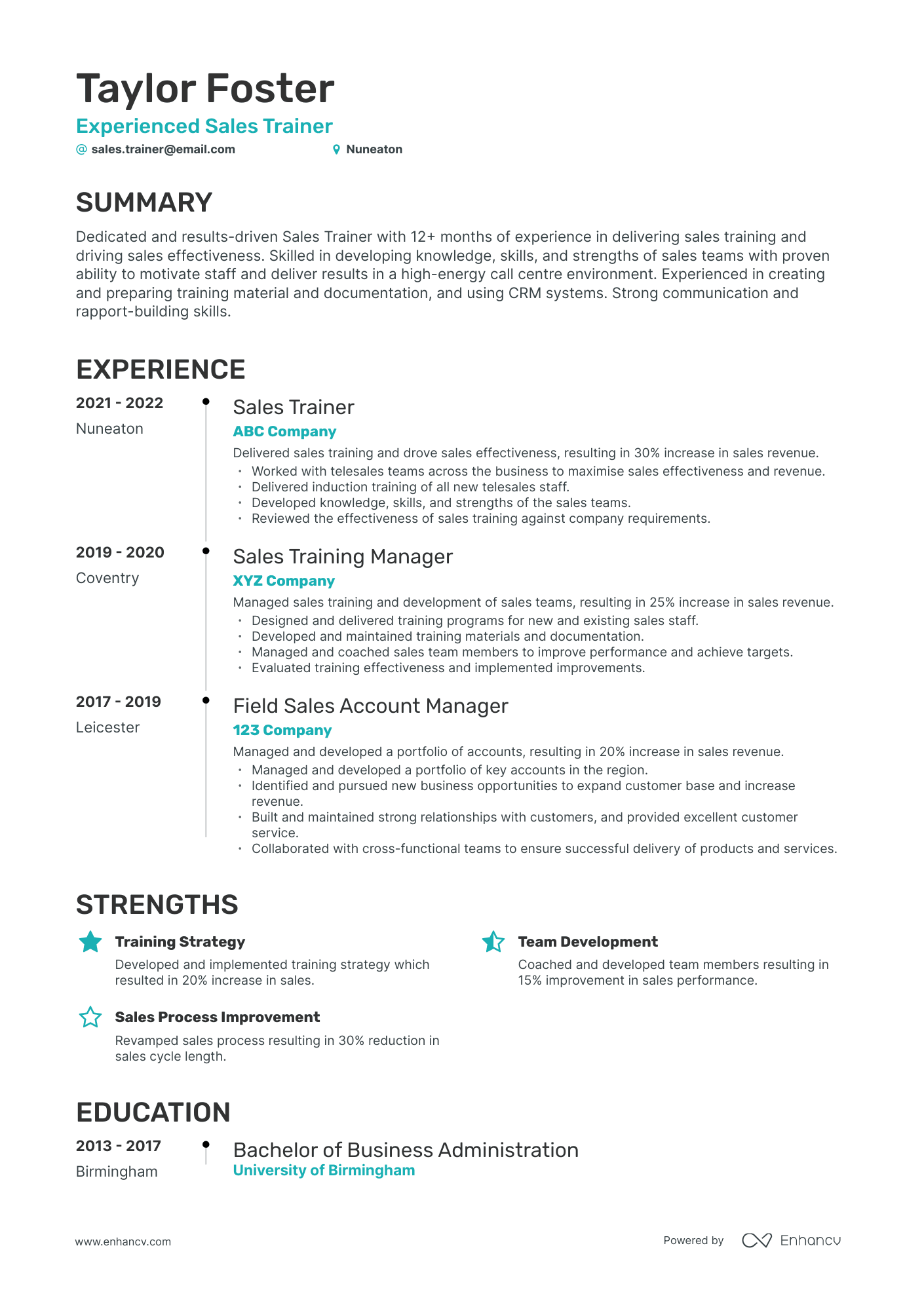 5 Sales Trainer Resume Examples & Guide for 2024