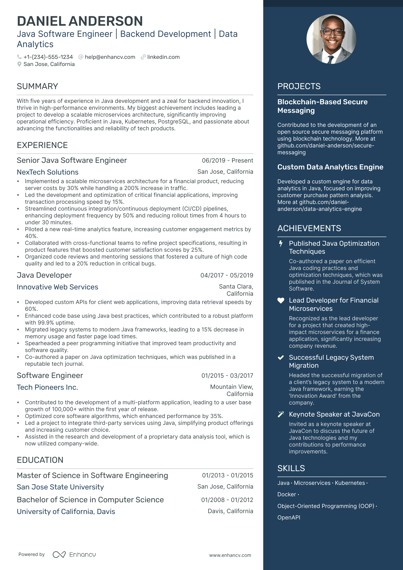 5 Java Software Engineer Resume Examples & Guide for 2024