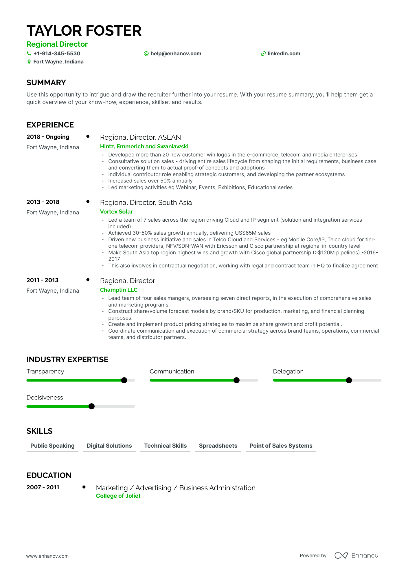 Regional Director Resume Examples & Guide for 2023 (Layout, Skills ...