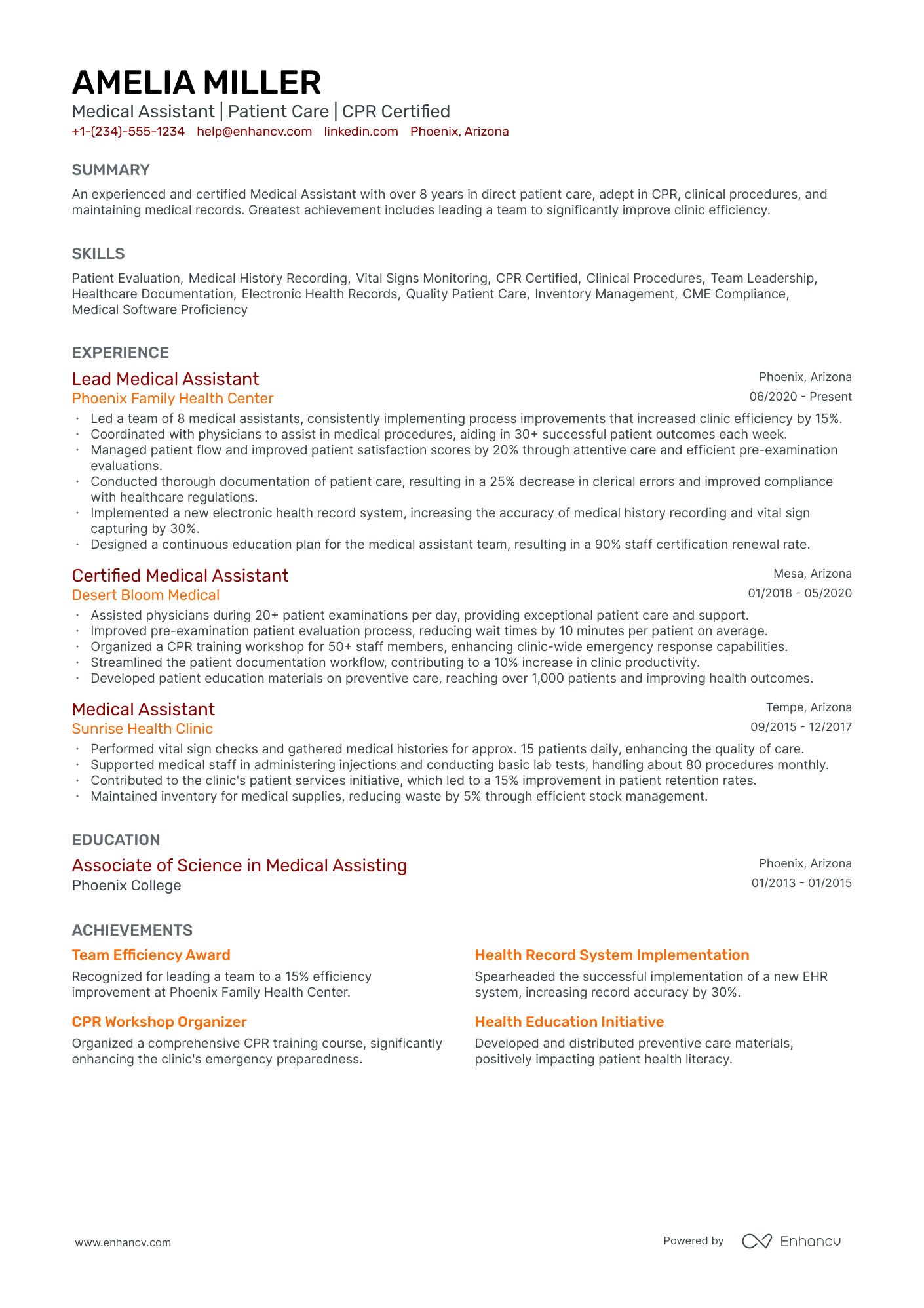 Medical Assistant Example Resume 5 Clinical Medical Assistant Resume Examples & Guide for 2024