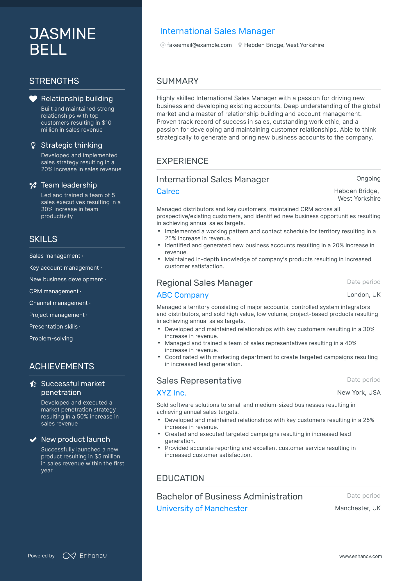 5 International Sales Manager Resume Examples & Guide for 2023