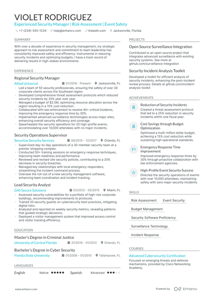 5 Security Director Resume Examples & Guide for 2024