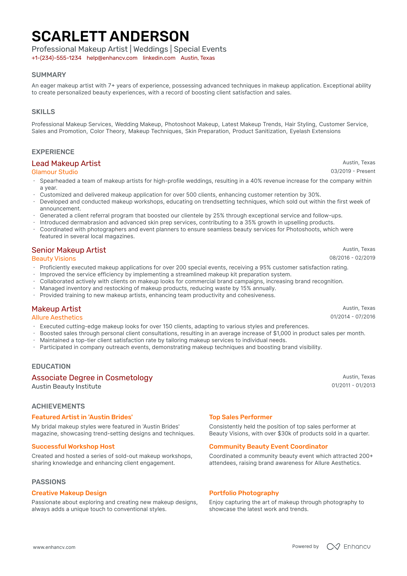 5 Freelance Makeup Artist Resume Examples & Guide for 2024