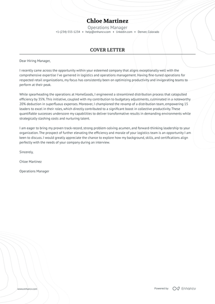 7+ Professional Operations Manager Cover Letter Examples for 2026