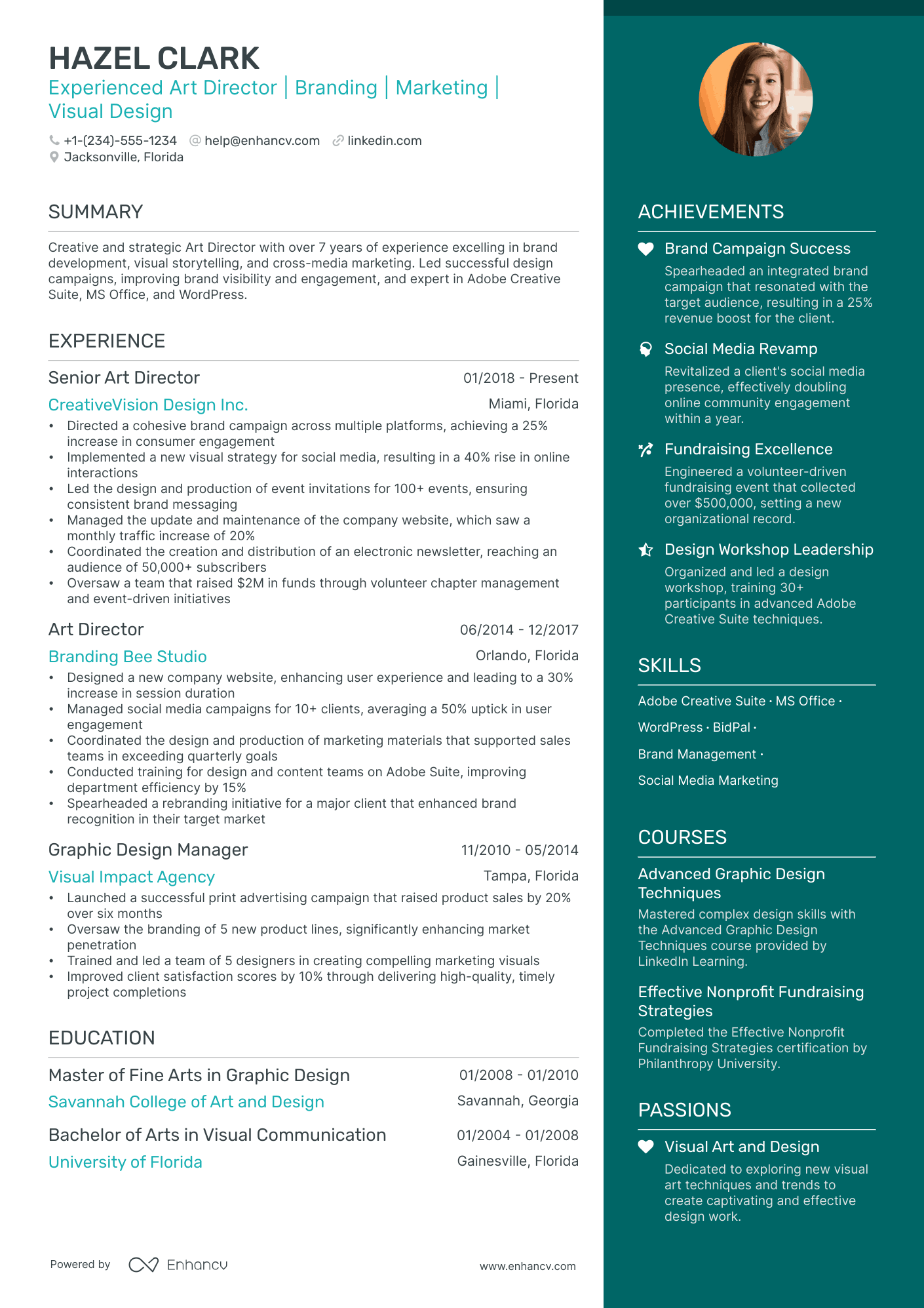 5 Art Director Resume Examples & Guide for 2024