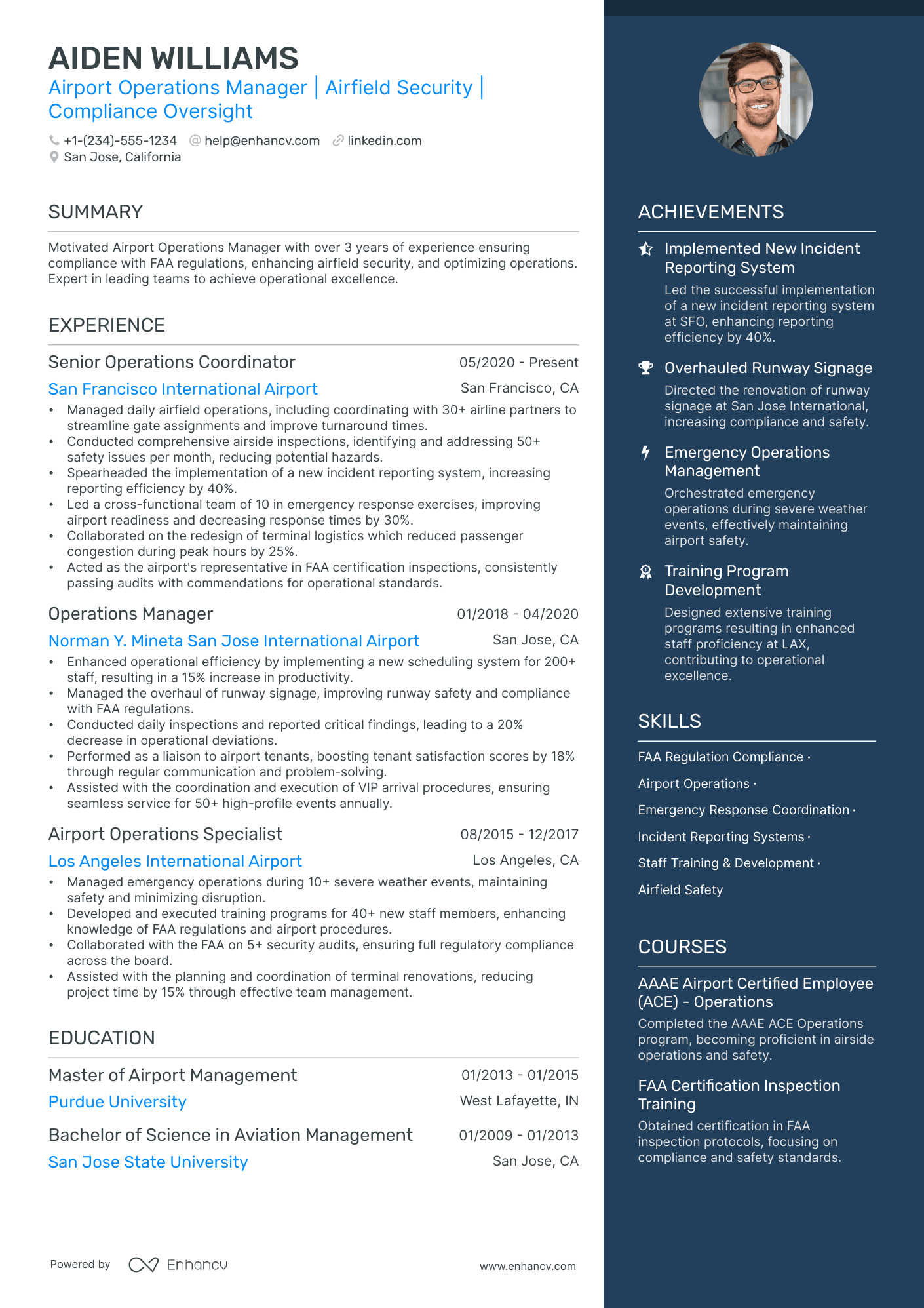 5 Airport Manager Resume Examples & Guide for 2024