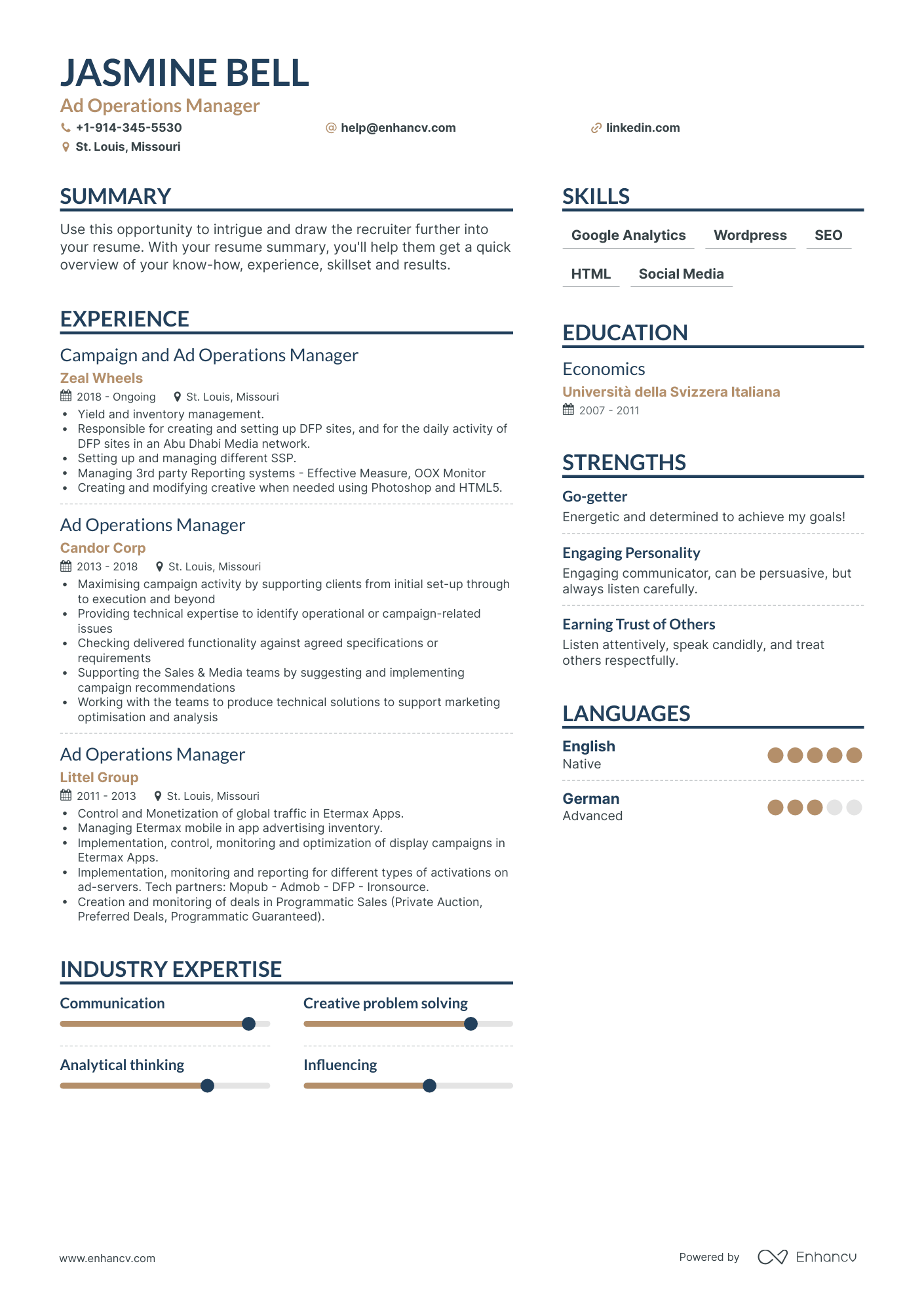 Ad Operations Manager Resume Examples & Guide for 2023 (Layout, Skills ...