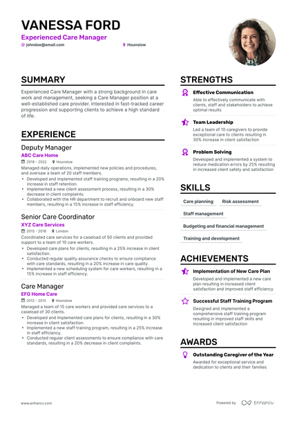 5 Care Manager Resume Examples & Guide for 2024